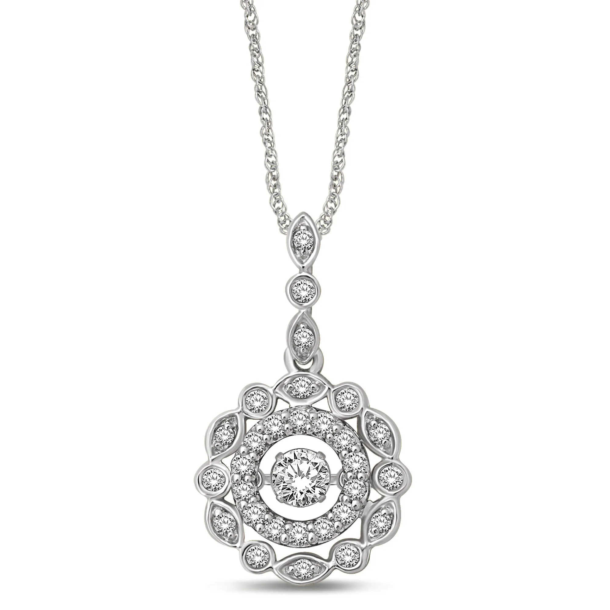 10K White Gold 2/5 Ctw Diamond Fashion Pendant