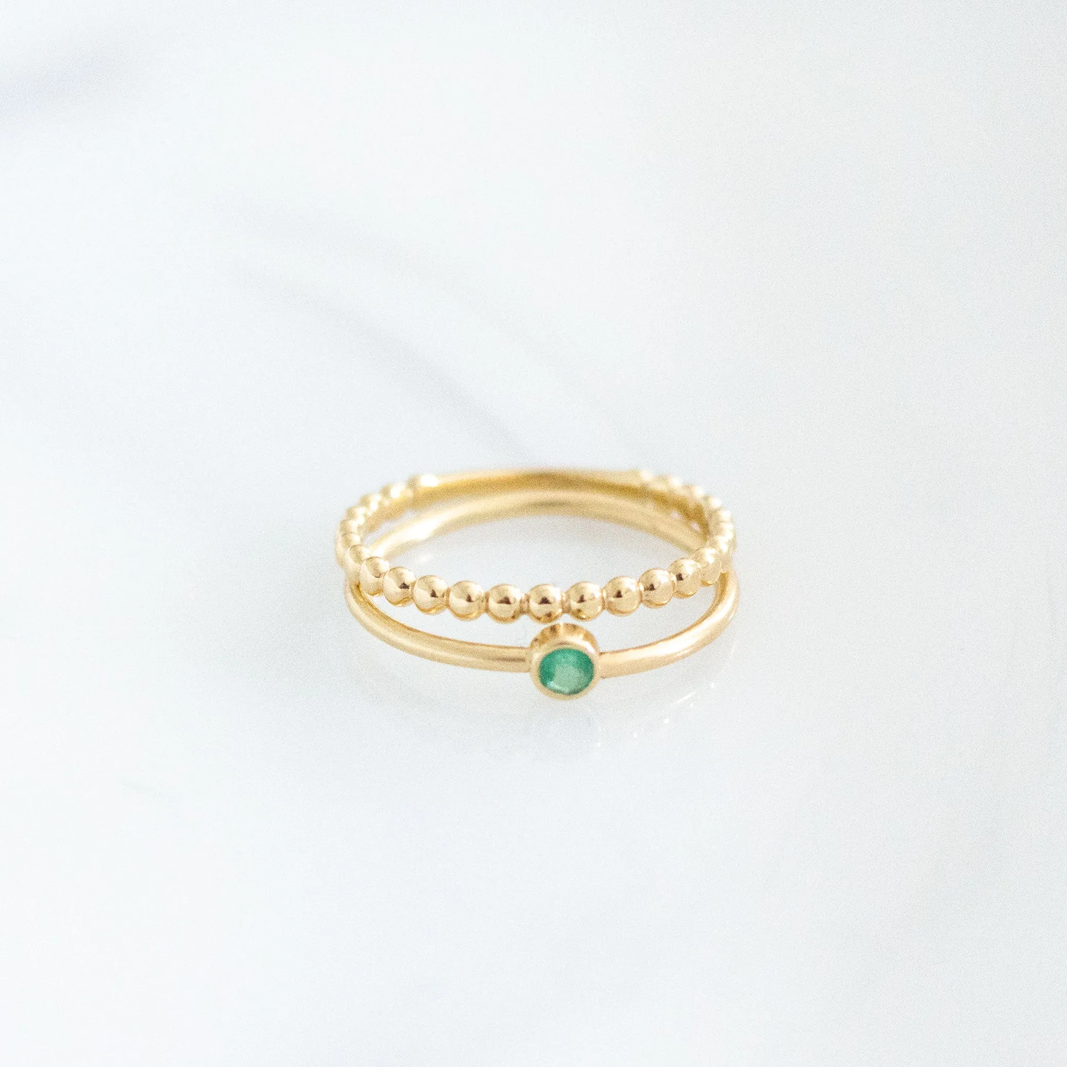 14K Beaded Ring