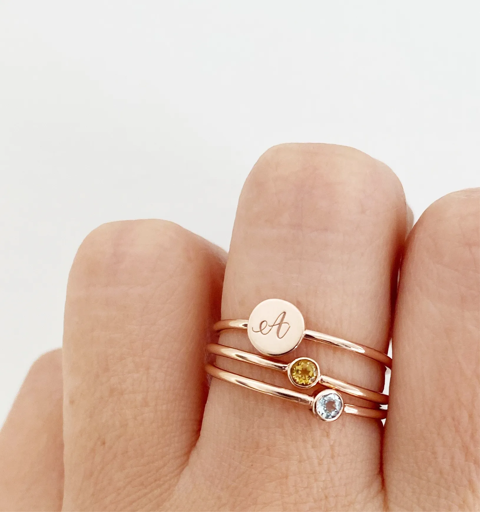 14K Letter Ring