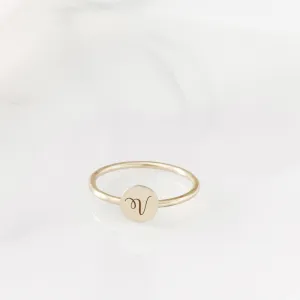 14K Letter Ring