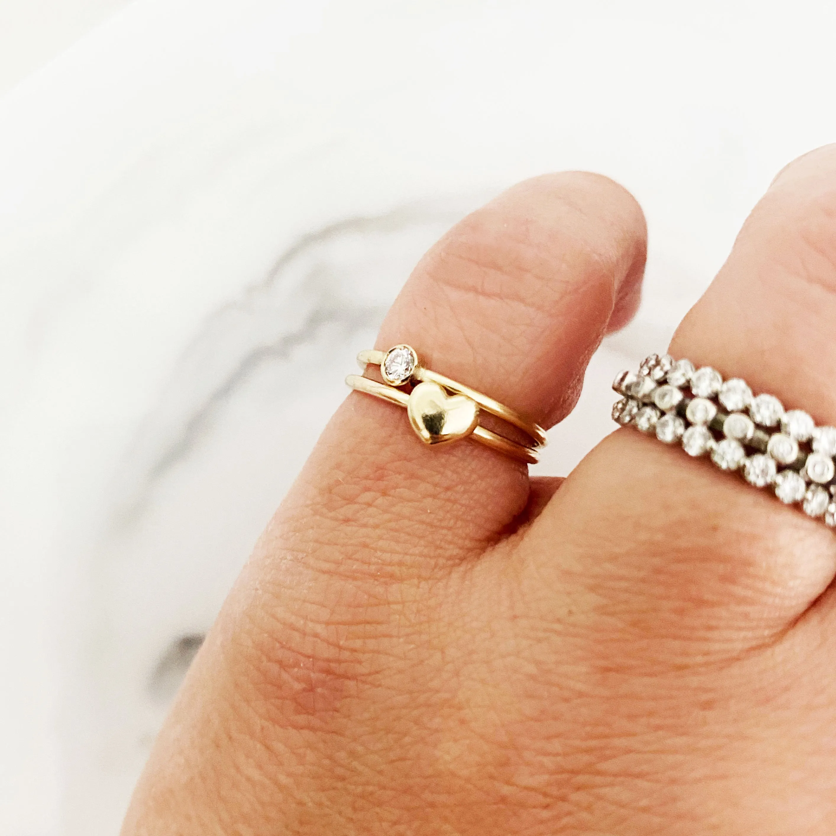 14K Puff Heart Ring