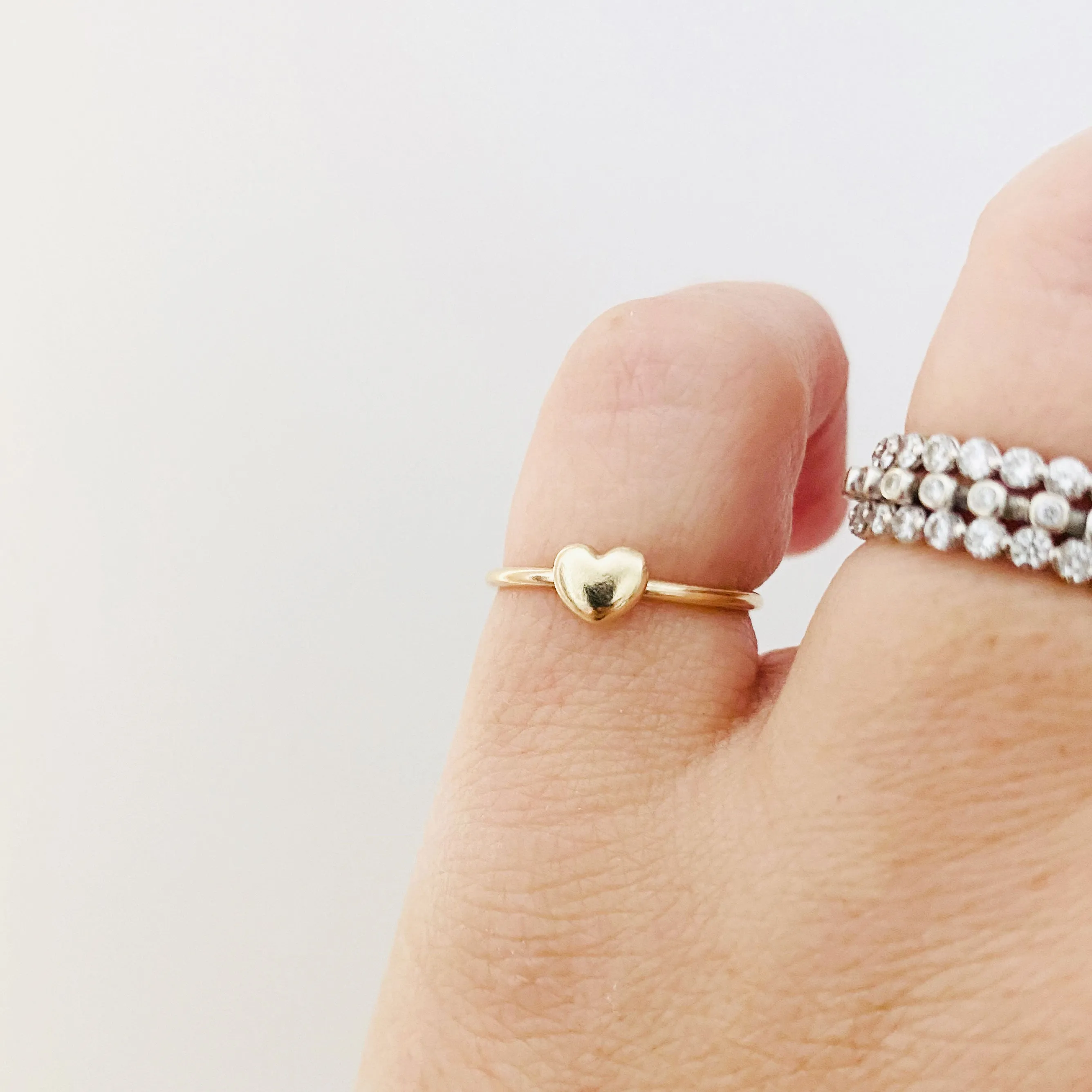 14K Puff Heart Ring