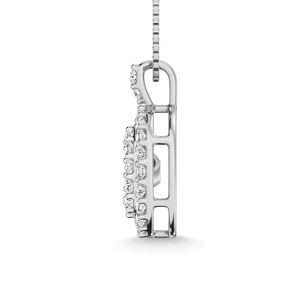 14K White Gold 2/5 Ct.Tw. Moving Diamond Pendant