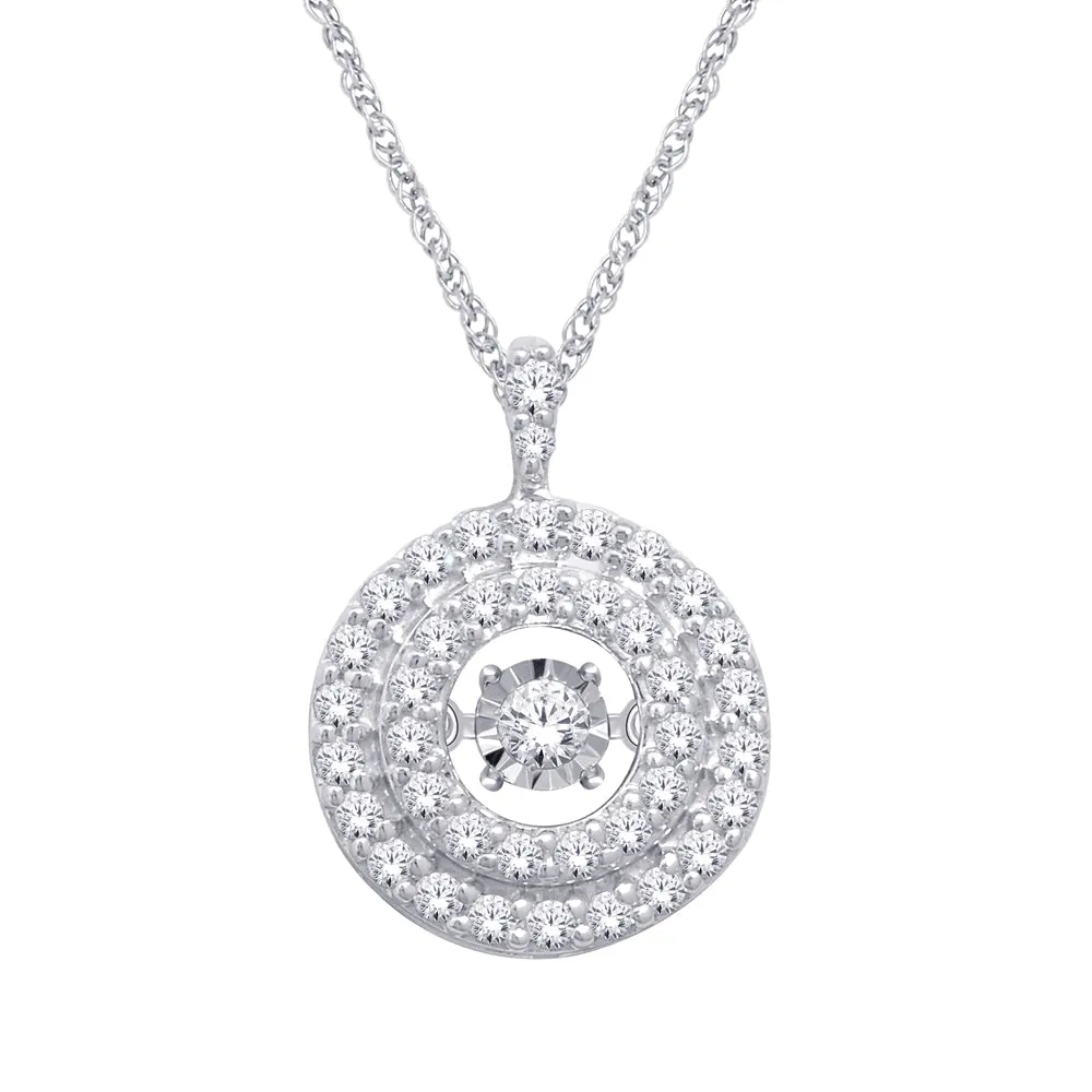 14K White Gold 2/5 Ct.Tw. Moving Diamond Pendant