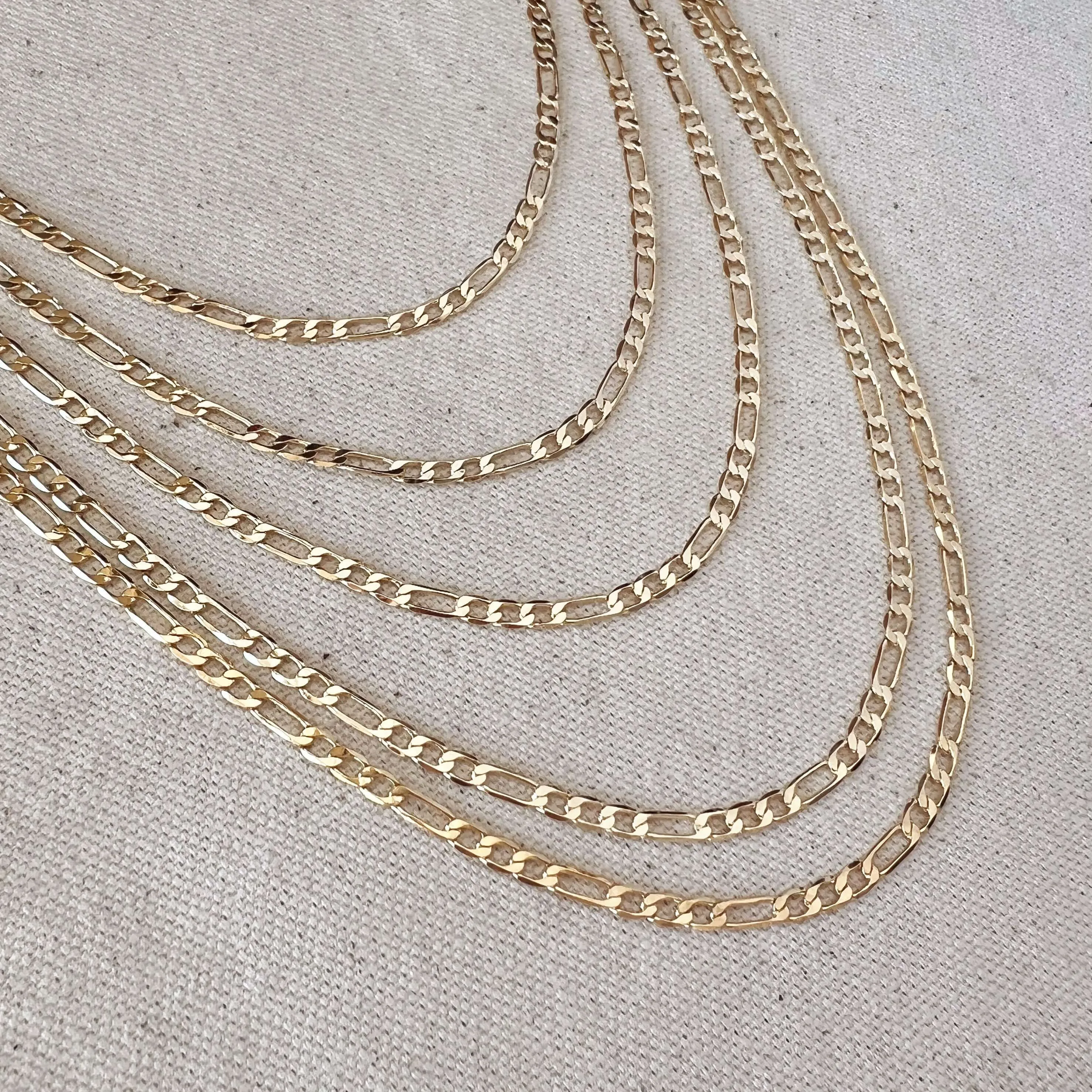 18k Gold Filled Classic Figaro Chain Necklace