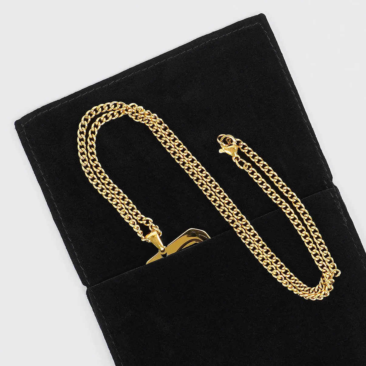 2 Number Pendant with Chain Kids Necklace - Gold Plated Stainless Steel