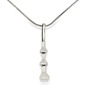 3 Nail Head Necklace, Sterling Silver