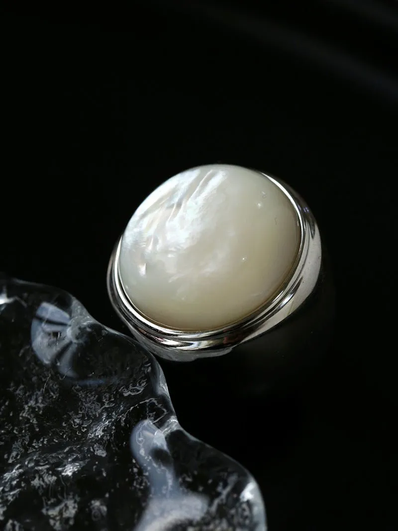 925 Sterling Silver Mother of Pearl Ring