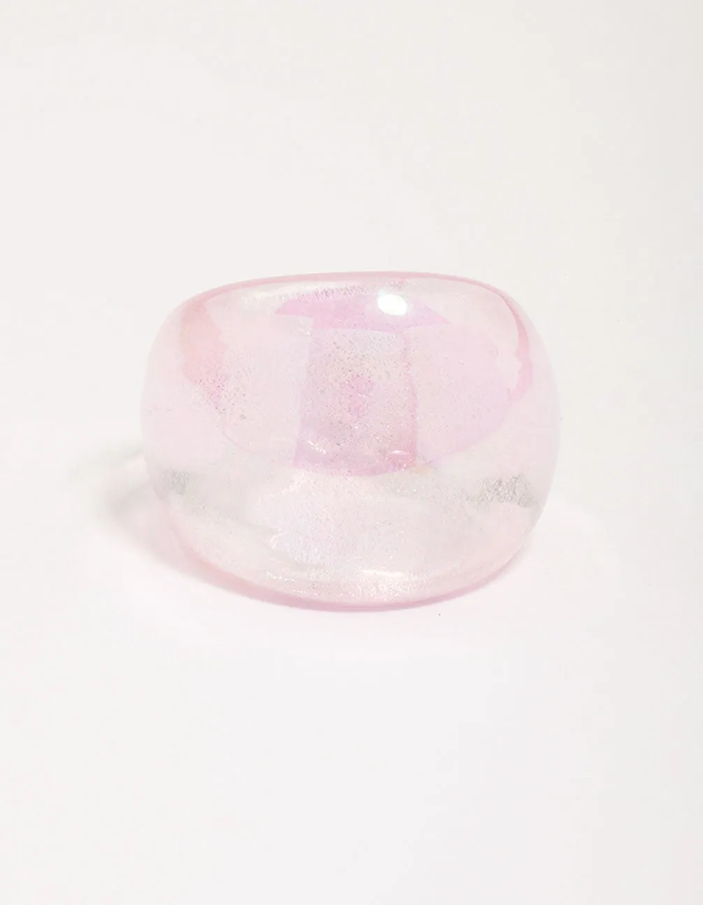 Acrylic Iridescent Sparkle Cocktail Ring