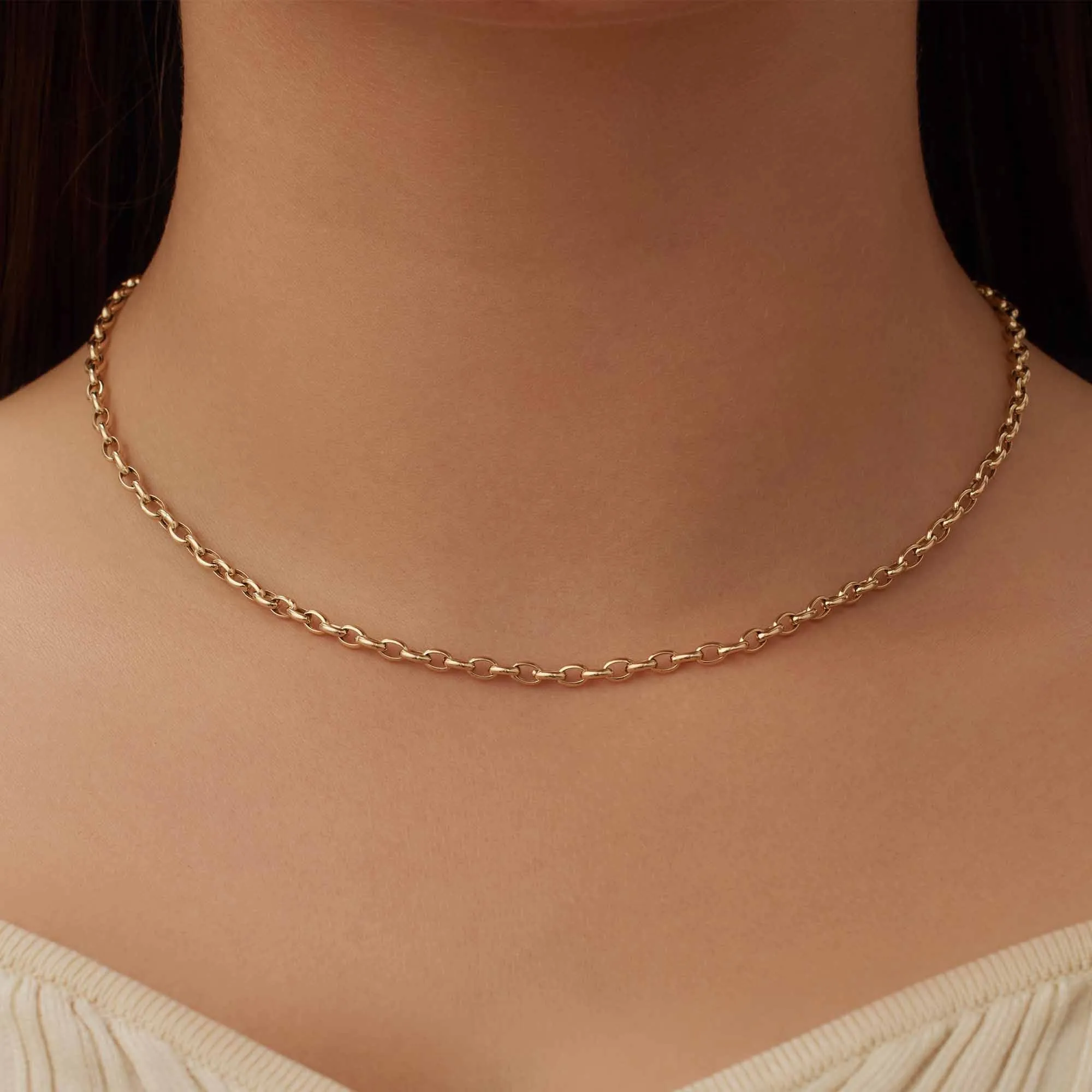 Aidee Camille 14 karat gold link necklace