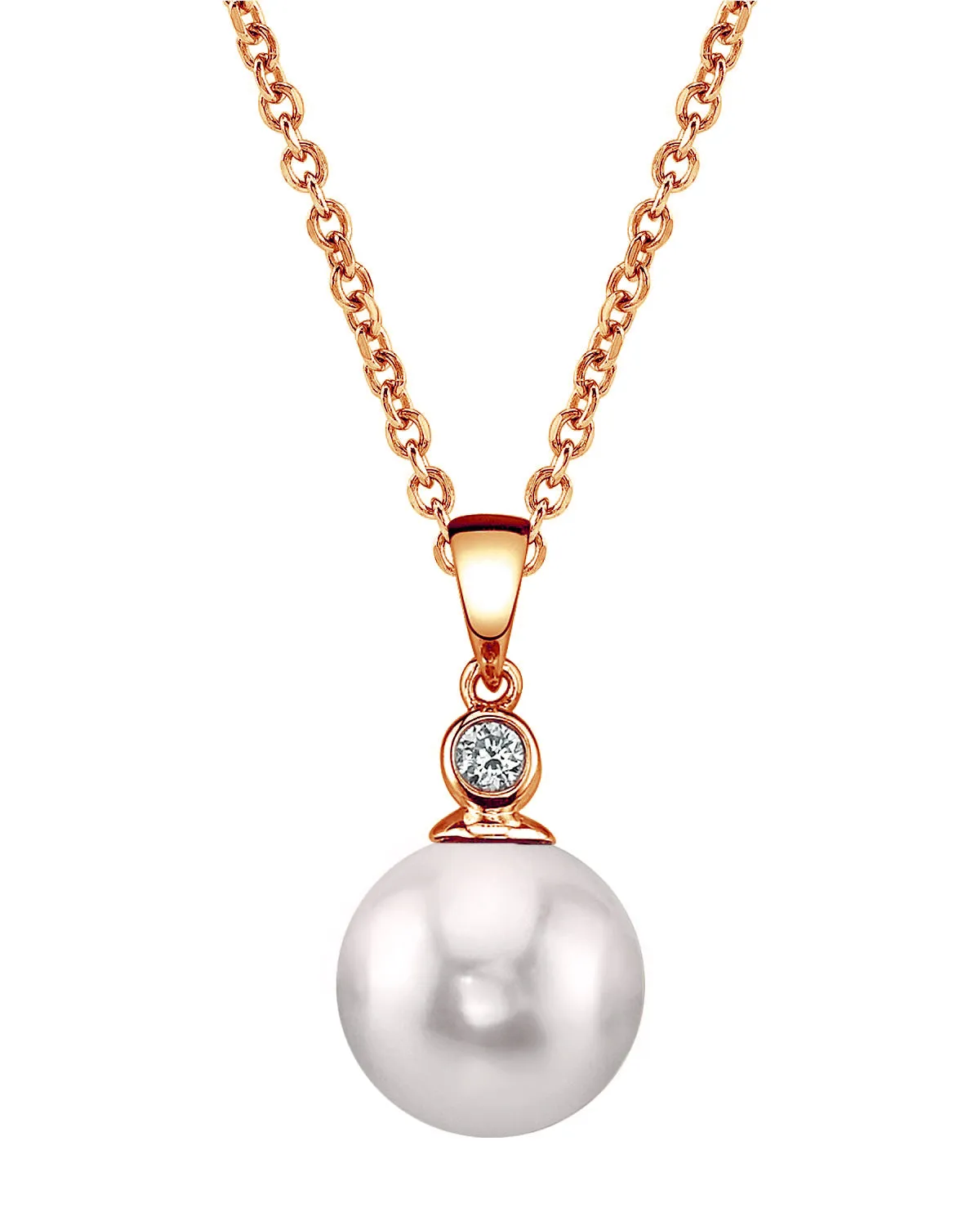 Akoya Pearl & Diamond Michelle Pendant- Choose Your Pearl Color