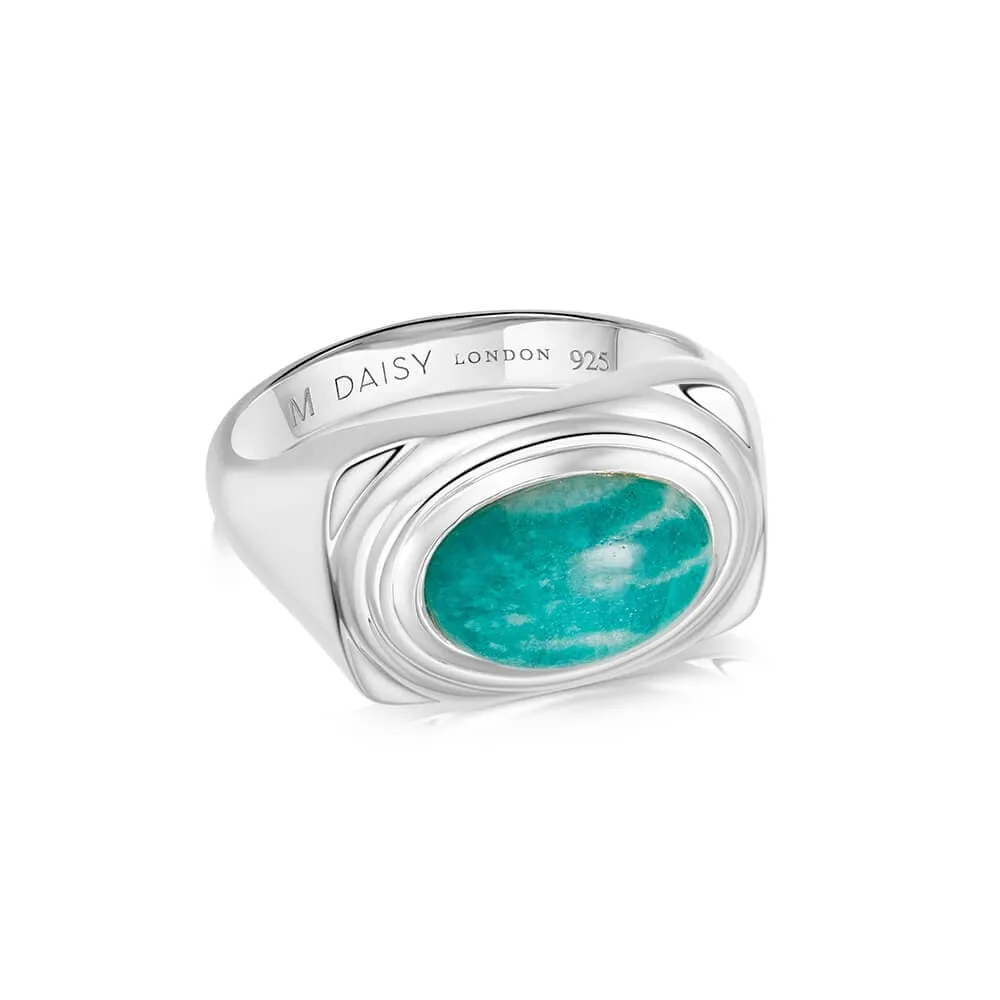 Amazonite Bold Ring Sterling Silver