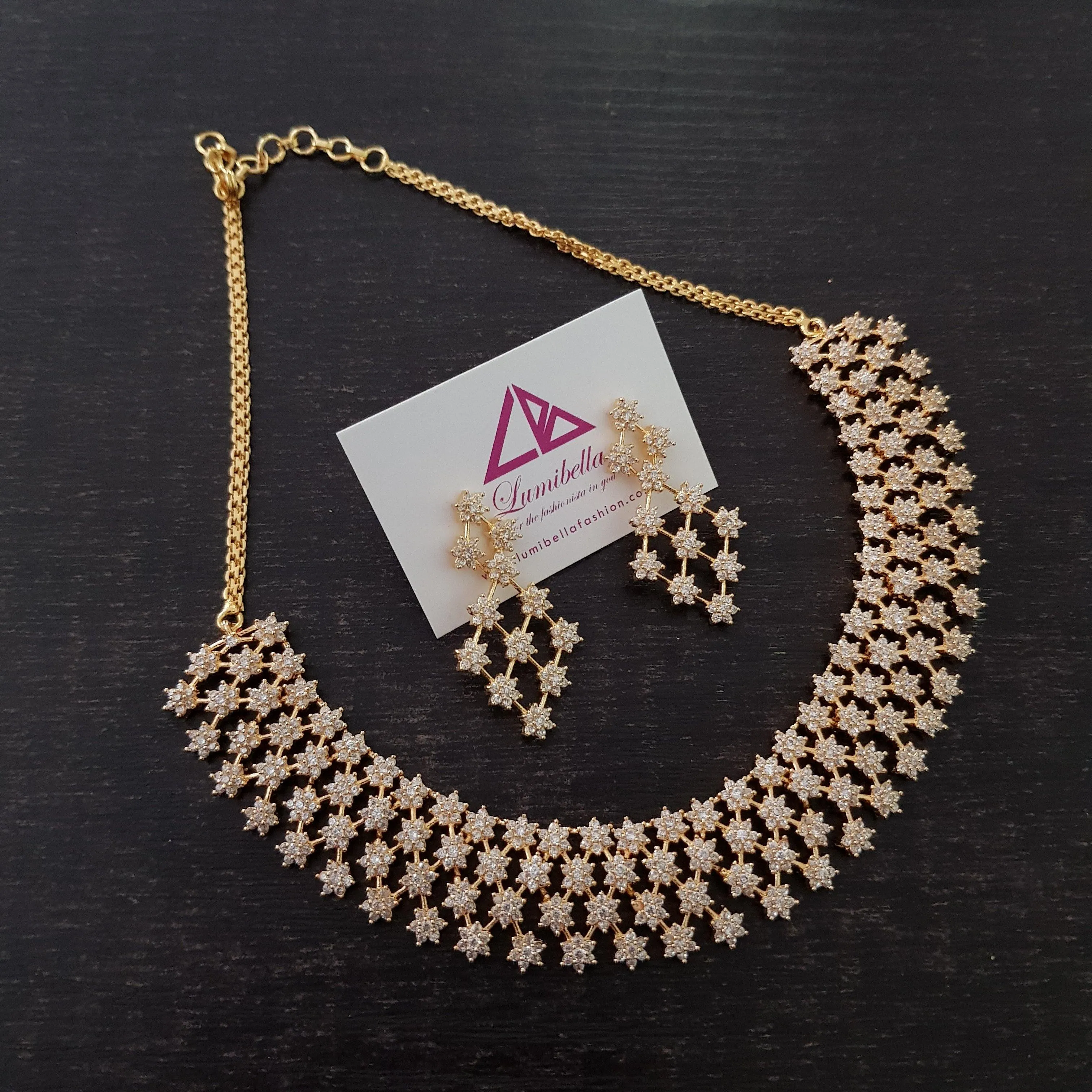 American Diamond Studded Elegant Neckset