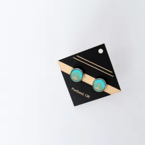 Architectural Laser Cut Birch Stud Earrings: Block