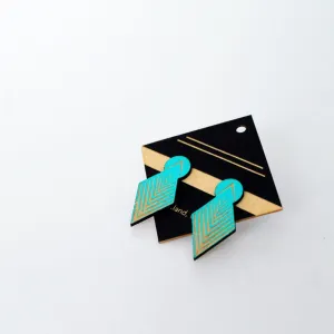 Architectural Laser Cut Birch Stud Earrings: Drop Arrow