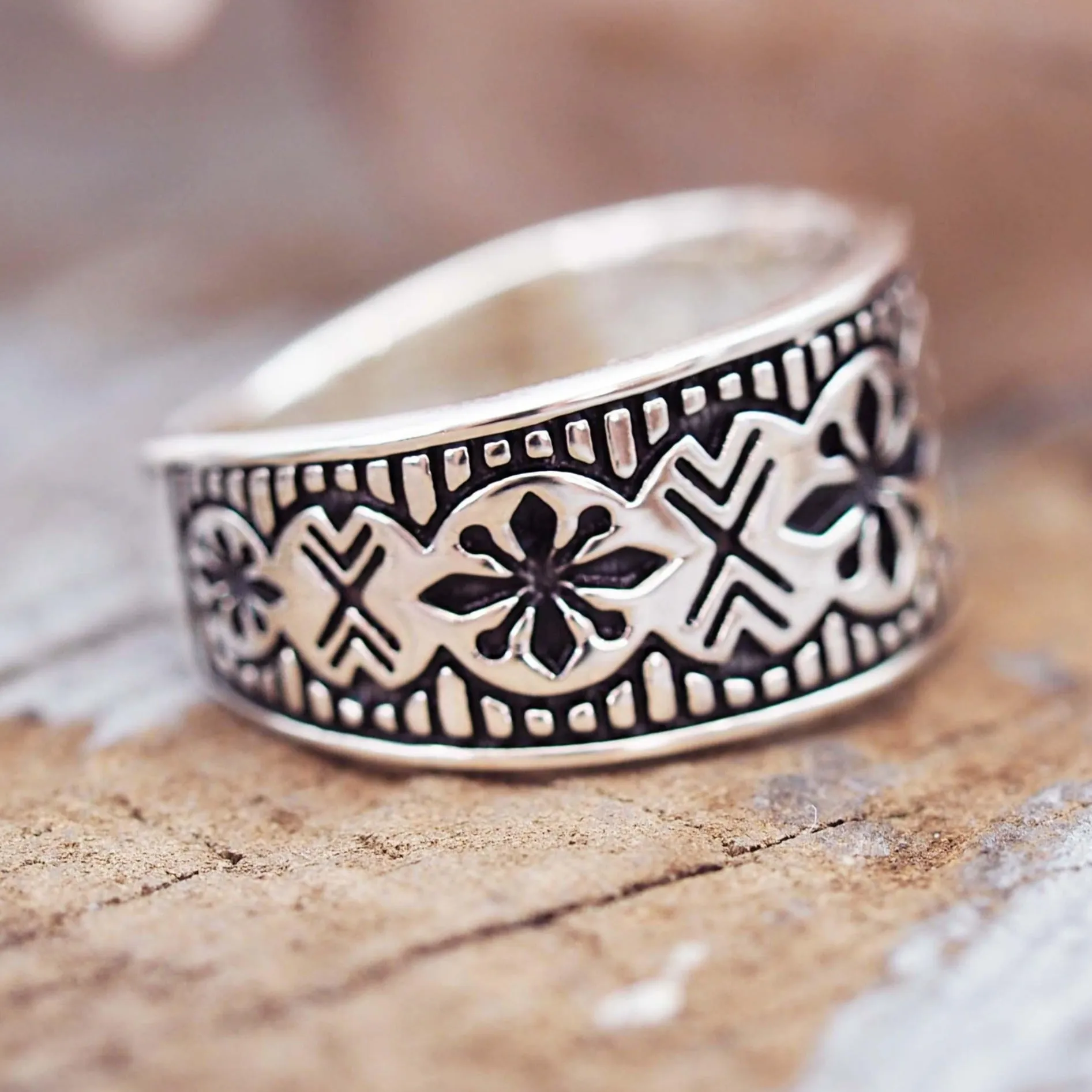 Aztec Flower Ring