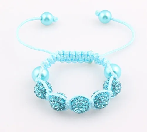 Baby Kids Shamballa Bracelet Pave Crystal Disco Ball Candy Beads Friendship Children Bracelets  Nice Gift for Children kids ZB76