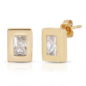 Baguette Block Studs - Clear