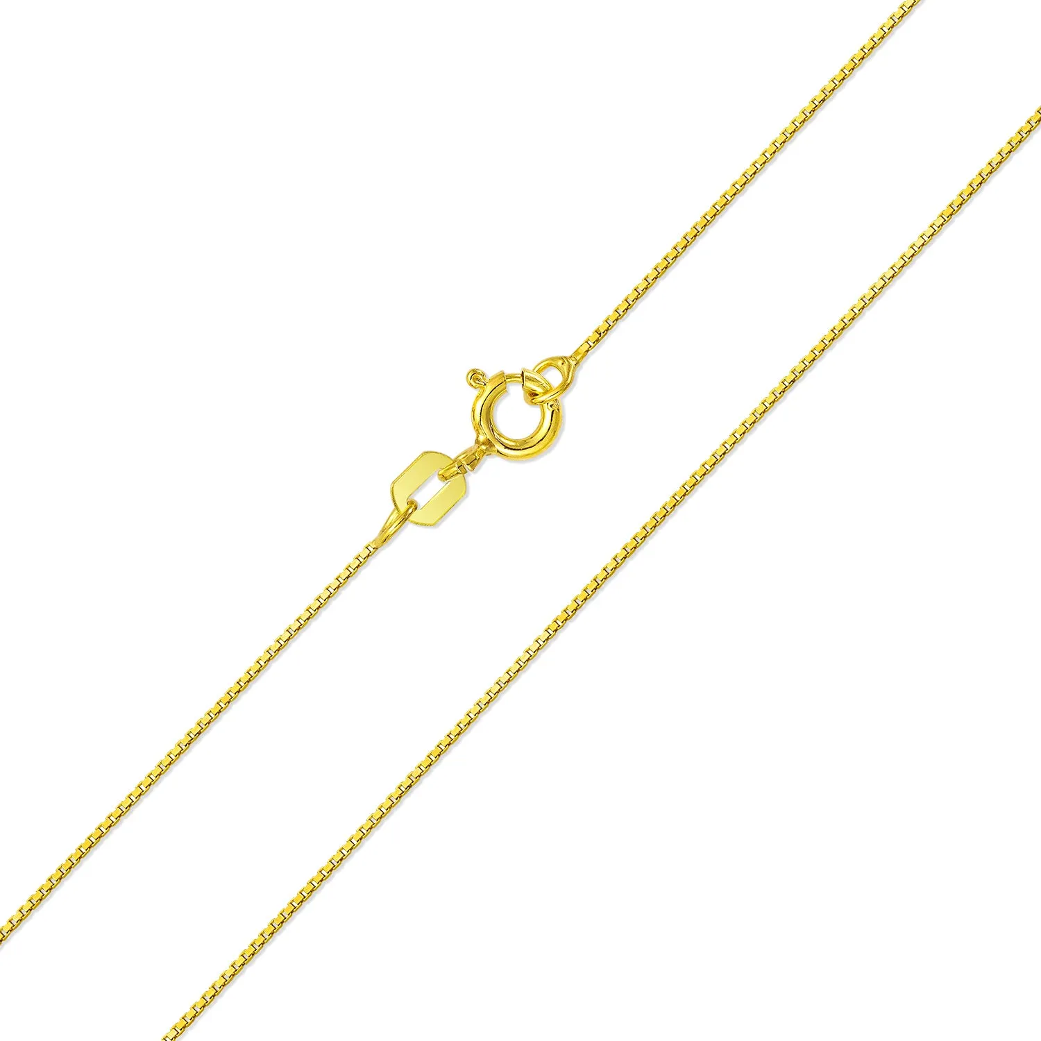 Basic 3MM Thin 019 Gauge Box Chain .925Sterling Silver Made In Italy