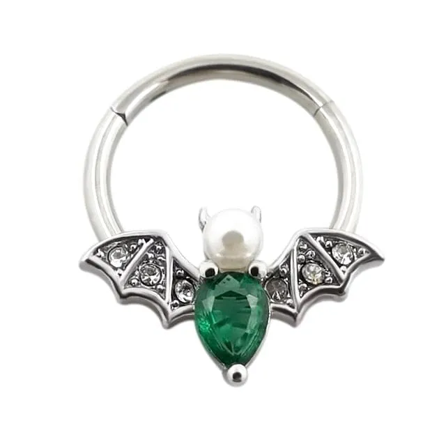 Bat Hinged Segment Nose Ring Hoop Piercing