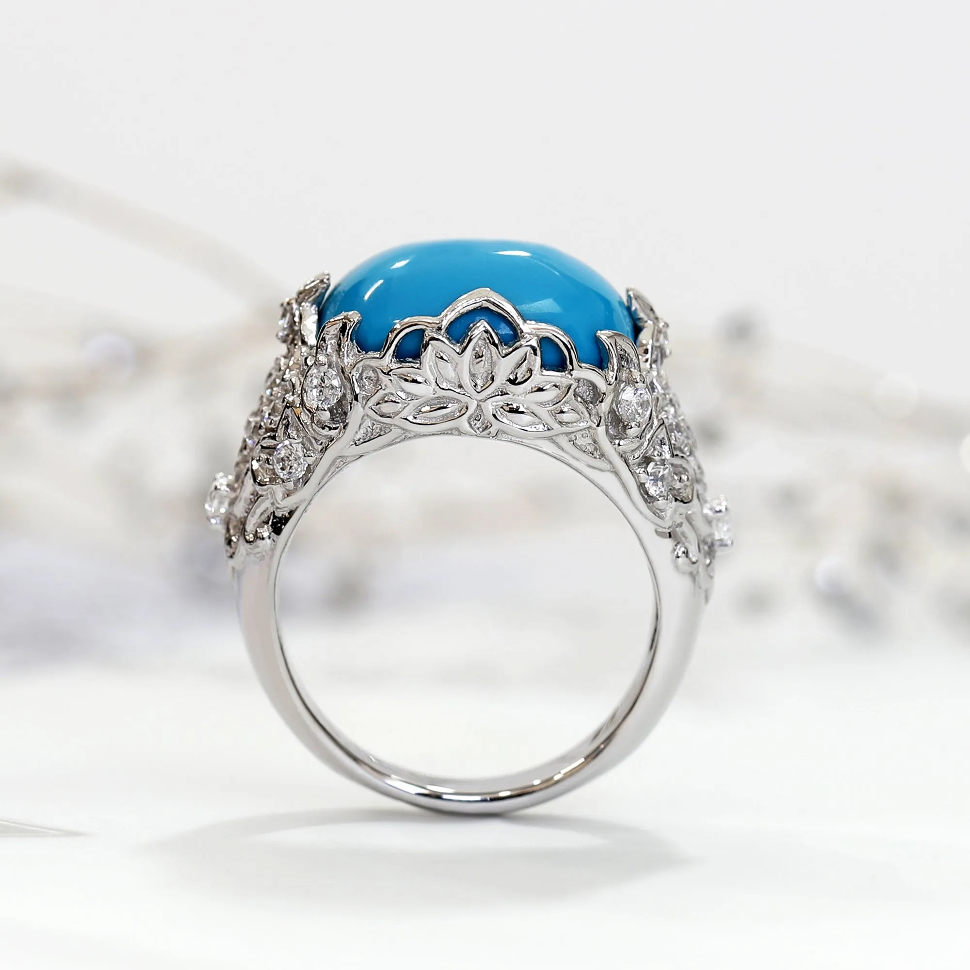 Blue Turquoise Cathedral Ring