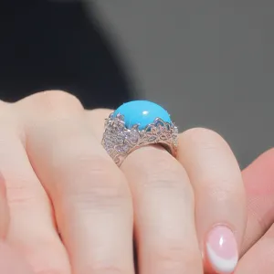 Blue Turquoise Cathedral Ring