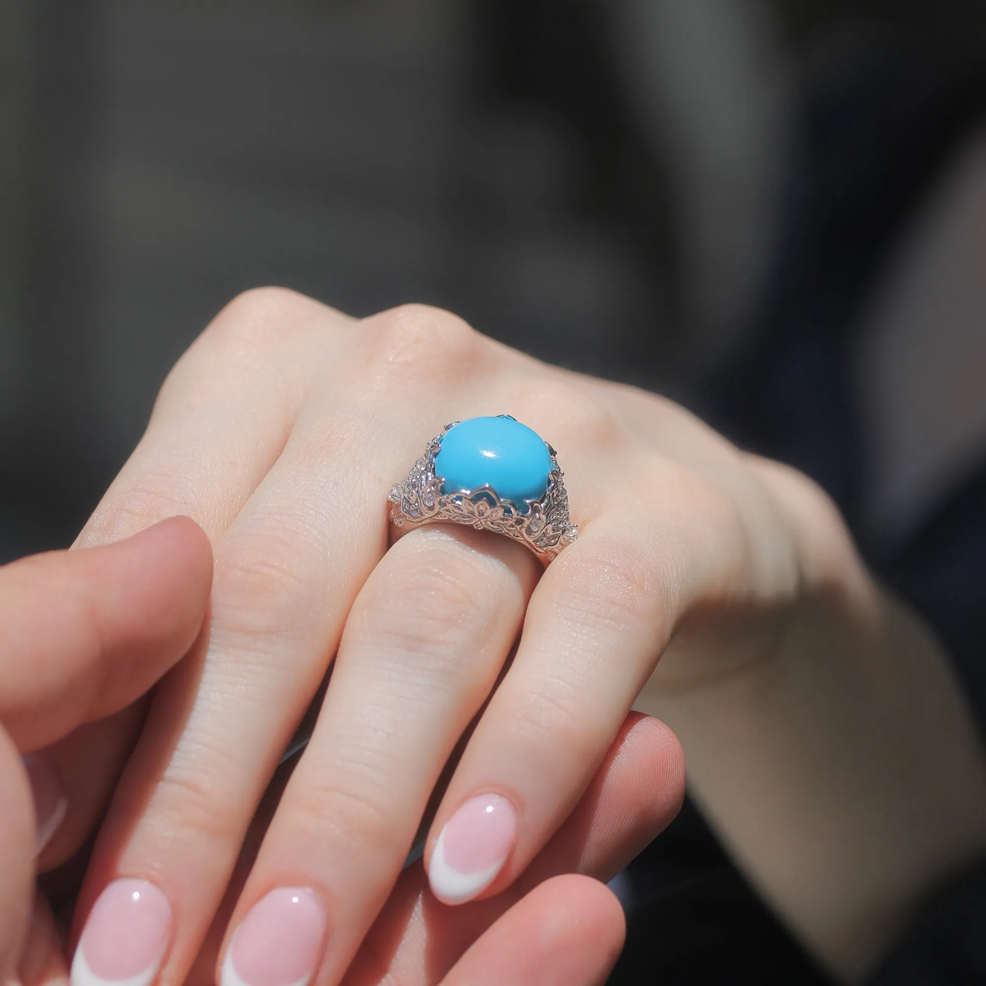 Blue Turquoise Cathedral Ring