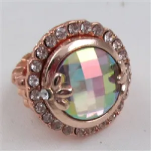 Bold Crystal Fashion Rose Gold Ring  Adjustable