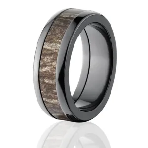 Bottomland Mossy Oak Camo Wedding Bands, Camo Rings