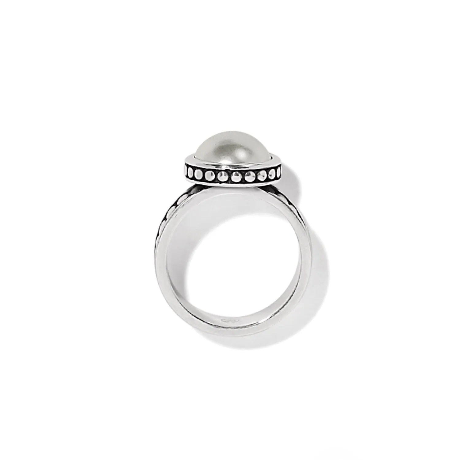 Brighton Pebble Dot Pearl Wide Band Ring