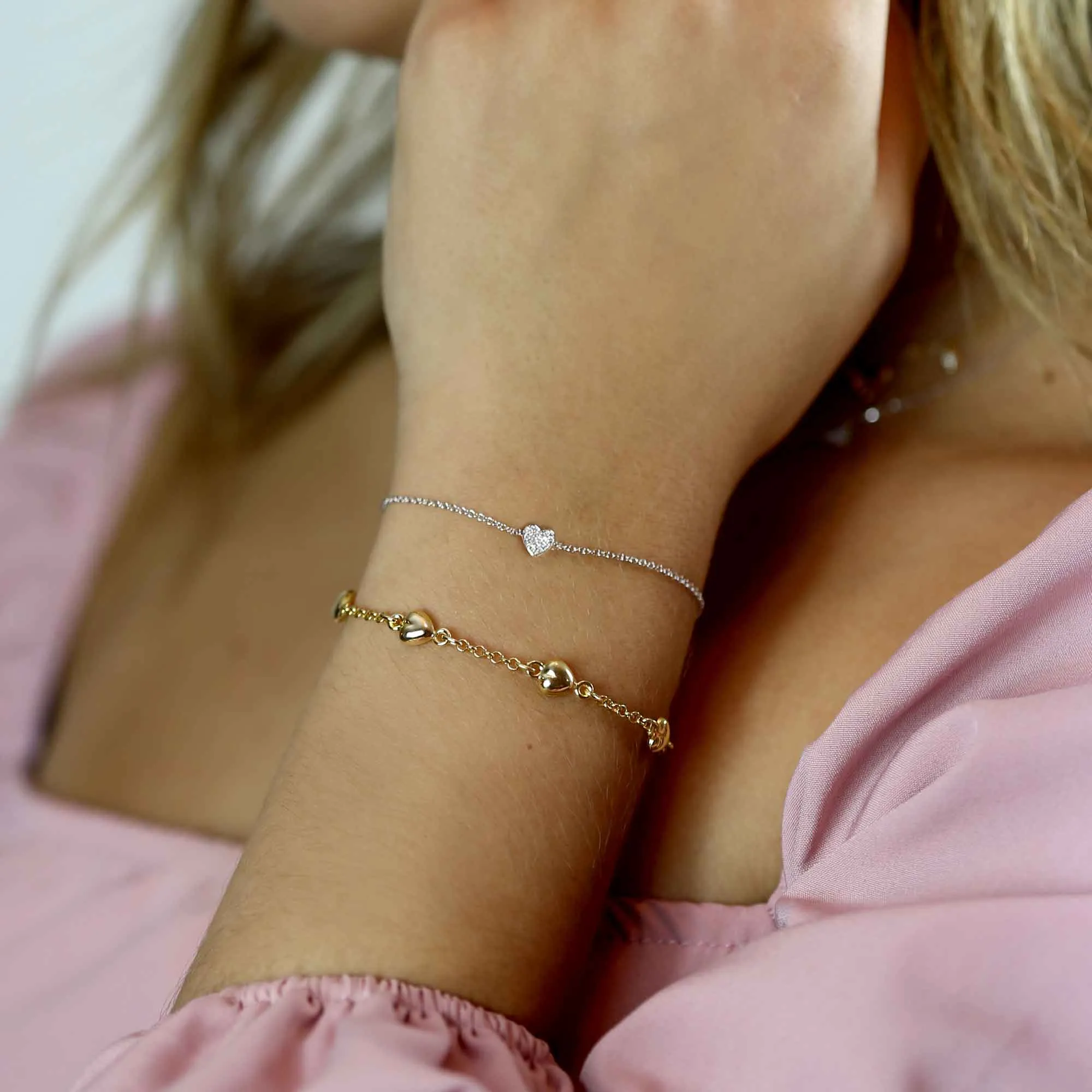 Bubble Heart Gold Bracelet