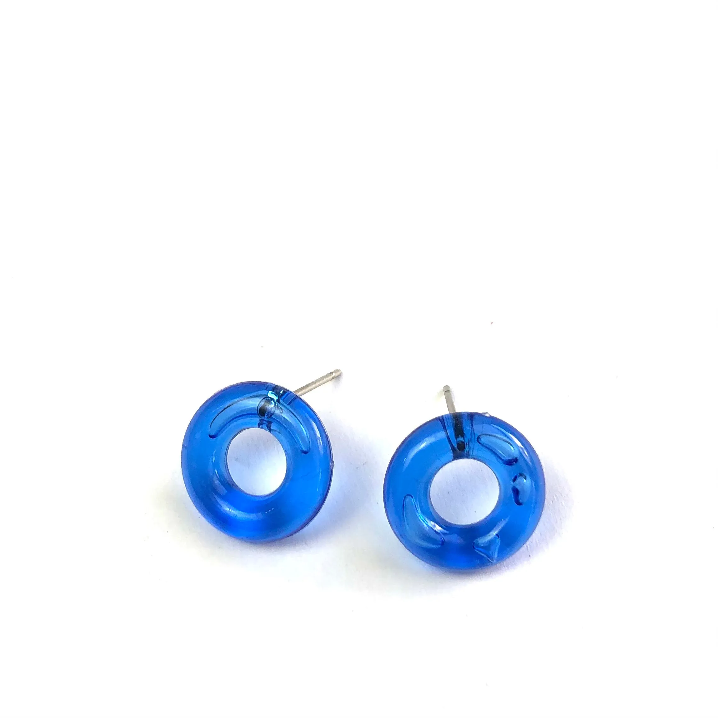 Capri Blue Donut Stud Earrings