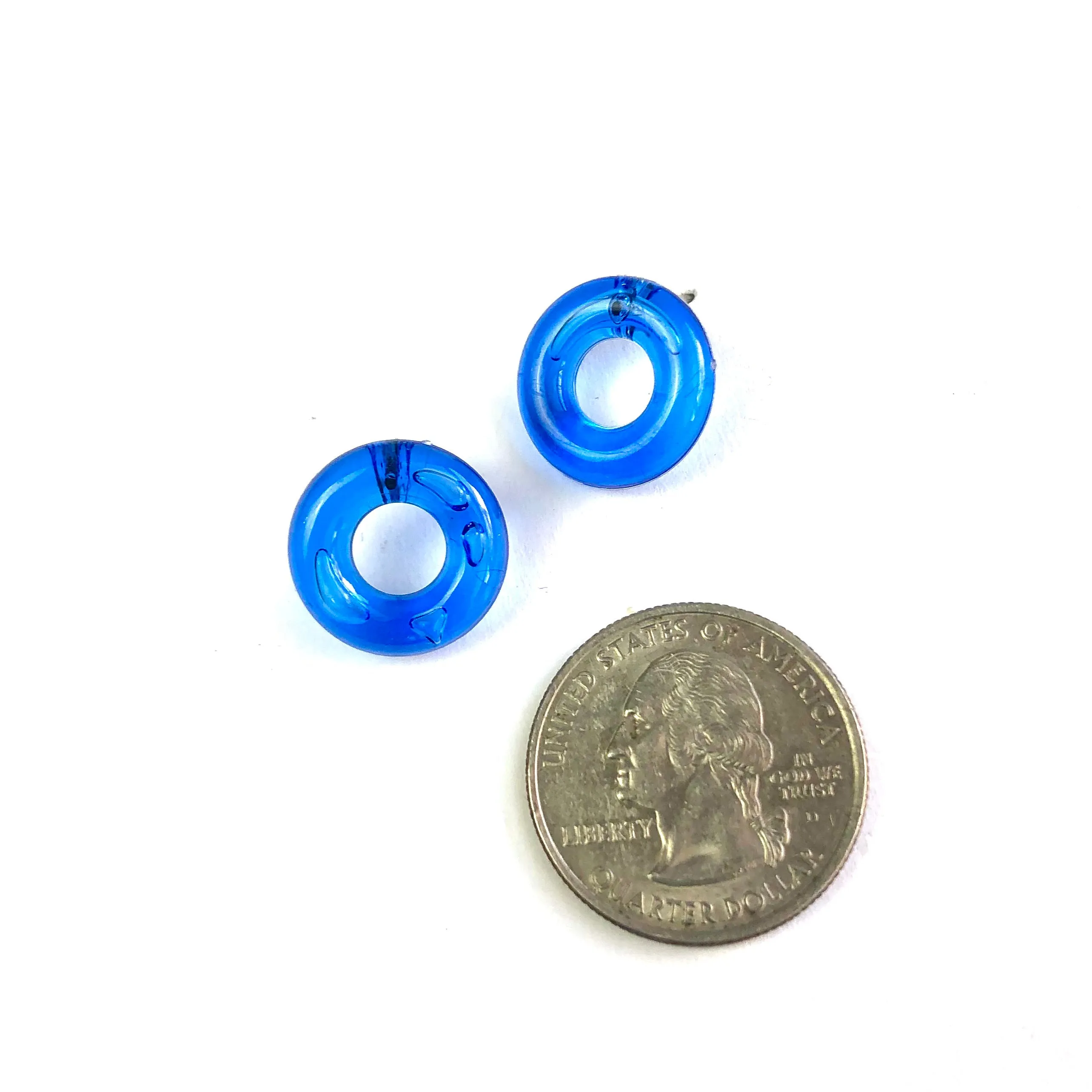 Capri Blue Donut Stud Earrings