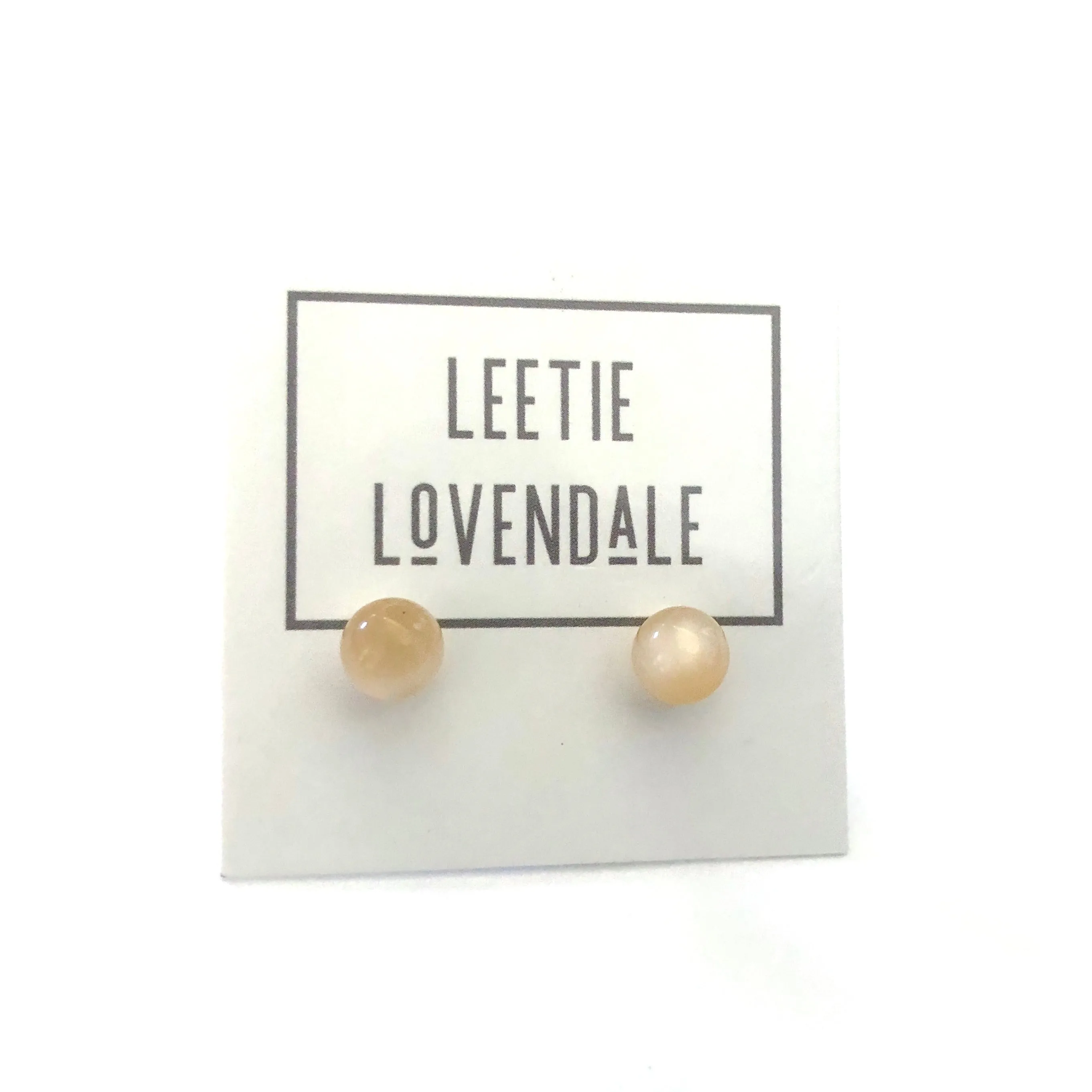 Champagne Moonglow Lucite Ball Stud Earrings