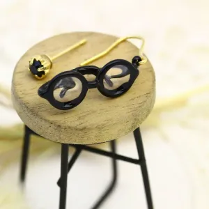 Chic Black Frame Glasses Earrings