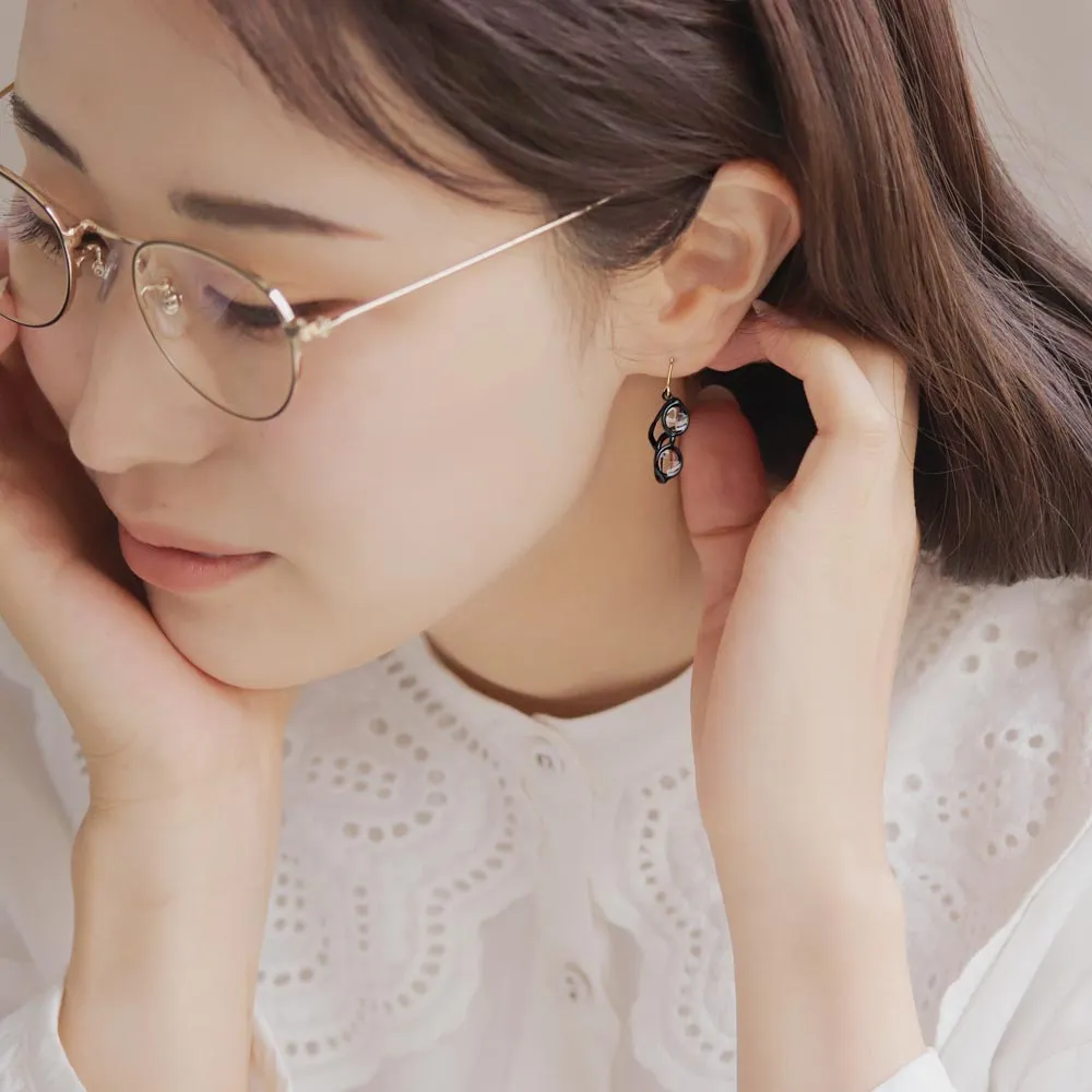 Chic Black Frame Glasses Earrings