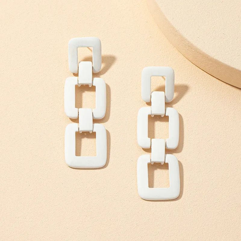 Chic Geometric Alloy Earrings - Retro Fashion Jewelry Collection