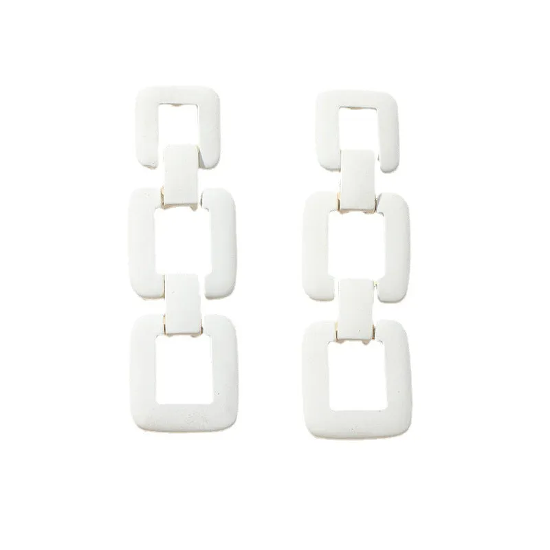 Chic Geometric Alloy Earrings - Retro Fashion Jewelry Collection