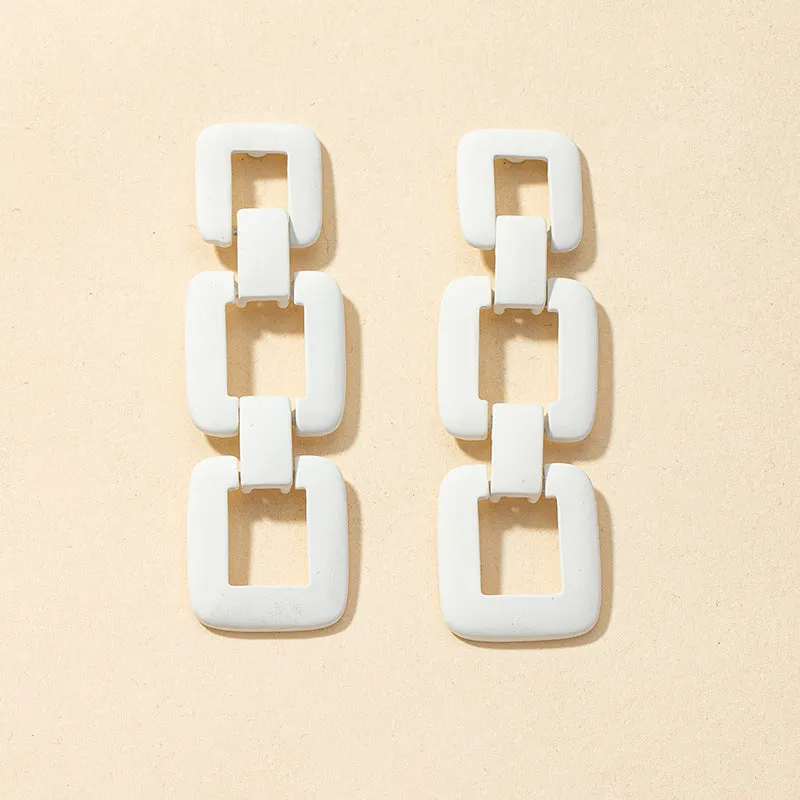 Chic Geometric Alloy Earrings - Retro Fashion Jewelry Collection