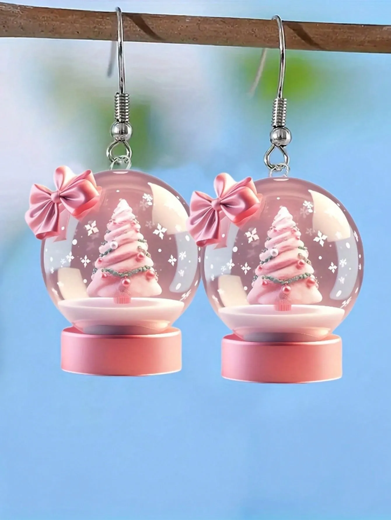 Christmas Snow Globe Earrings