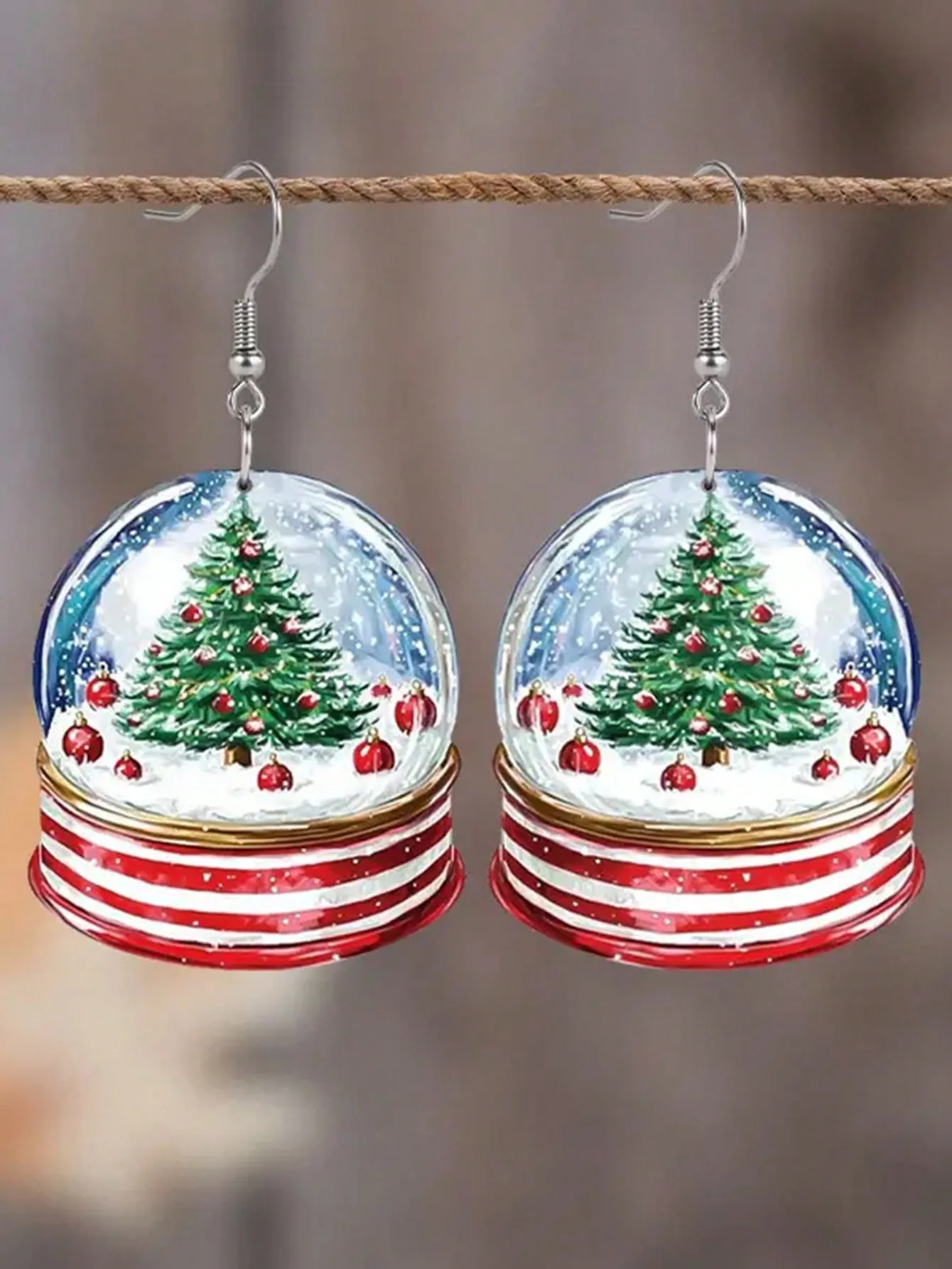 Christmas Snow Globe Earrings