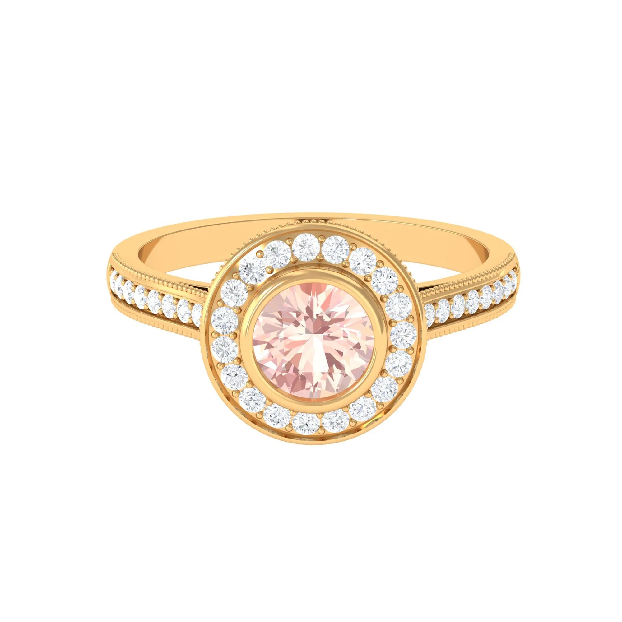 Classic Morganite Engagement Ring with Diamond