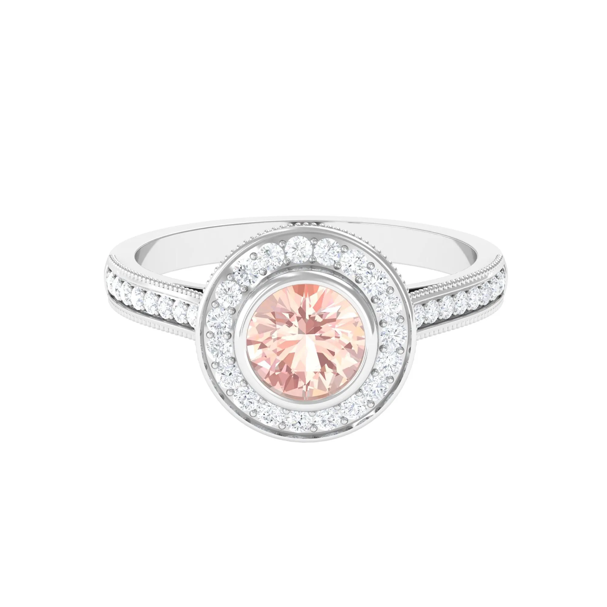 Classic Morganite Engagement Ring with Diamond