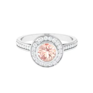 Classic Morganite Engagement Ring with Diamond