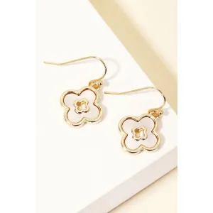 CLOVER DANGLE CHARM HOOK EARRING