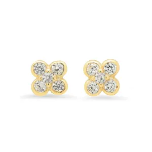 CLOVER STUDS, GOLD