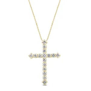 Cross Necklace with 1/2ct of Laboratory Grown Diamonds in 9ct Yellow Gold