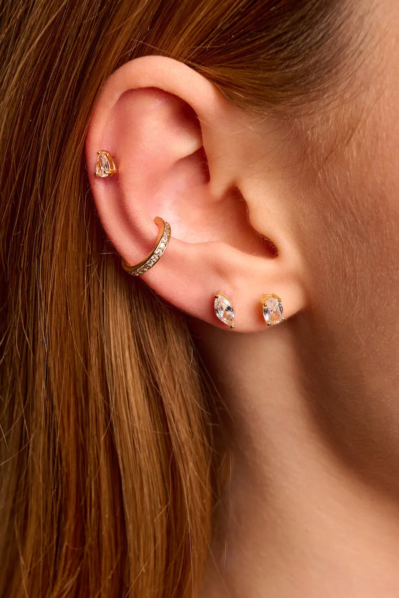 Dainty Pear-cut Stud Earrings