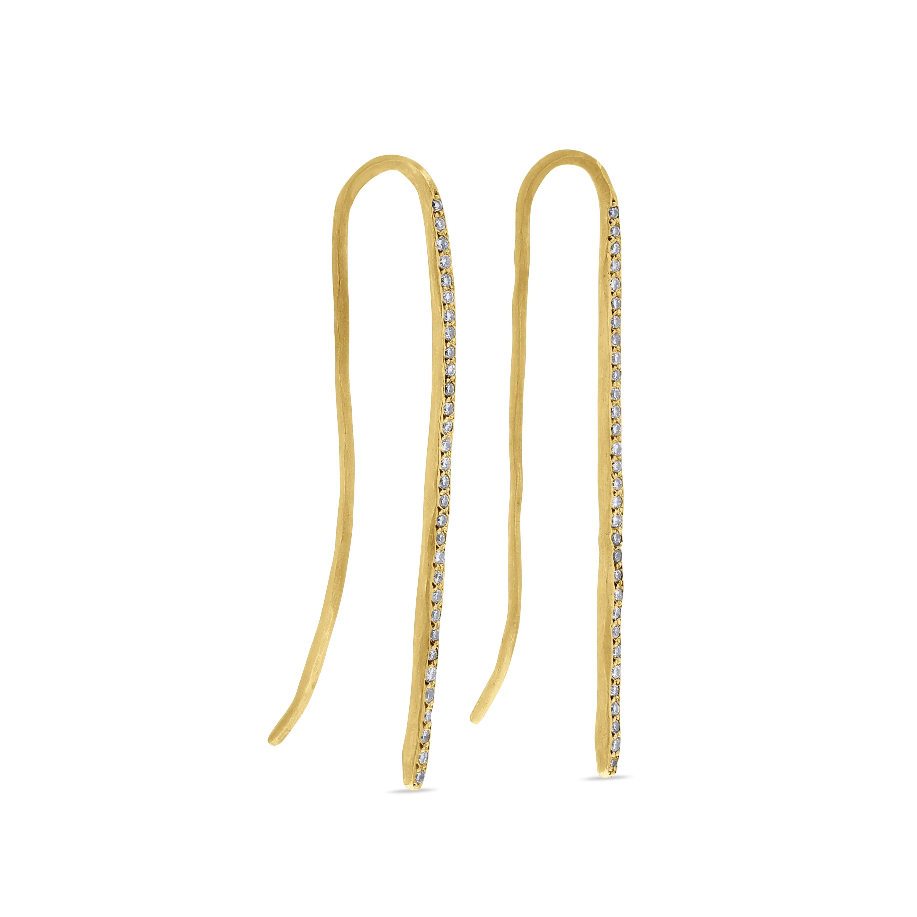 Diamond-Accented Gold Threader Earrings