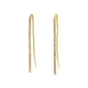 Diamond-Accented Gold Threader Earrings